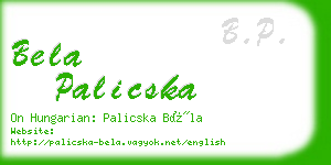 bela palicska business card